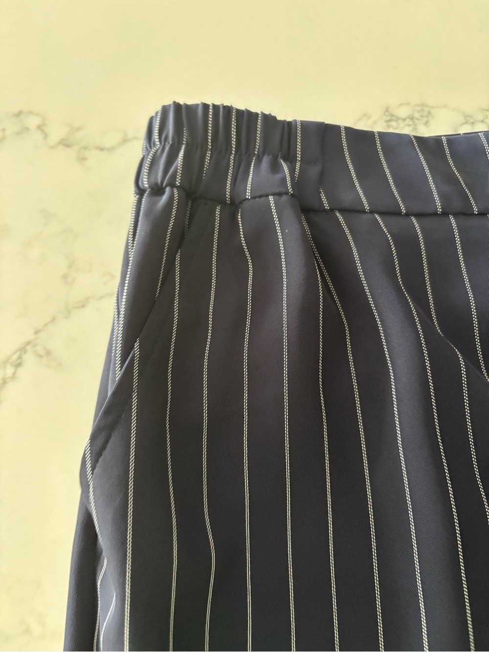 a new day Navy Pinstripe Wide-Leg Trousers - Picture 4 of 8